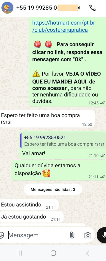 Saia confeccionada por uma aluna